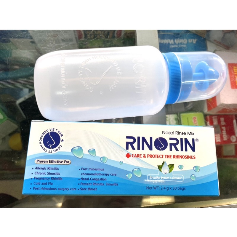 [COMBO BÌNH VÀ GÓI RỬA MŨI] RINORIN NƯỚC MUỐI RỬA MŨI