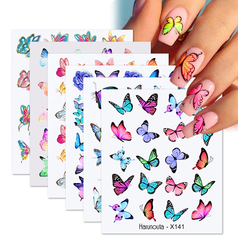 Set 6 tờ miếng dán móng tay UR SUGAR dạng chuyển nước dán móng nghệ thuật