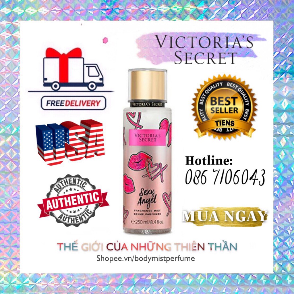 𝗕𝗢𝗗𝗬𝗠𝗜𝗦𝗧⚜️Mẫu thử xịt thơm Body Mist Victoria's Secret - Sexy Angel 250ML