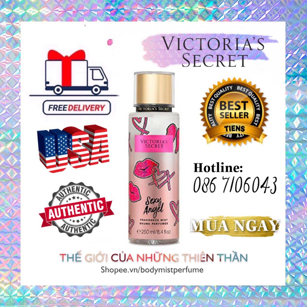 𝗕𝗢𝗗𝗬𝗠𝗜𝗦𝗧⚜️Mẫu thử xịt thơm Body Mist Victoria's Secret - Sexy Angel 250ML