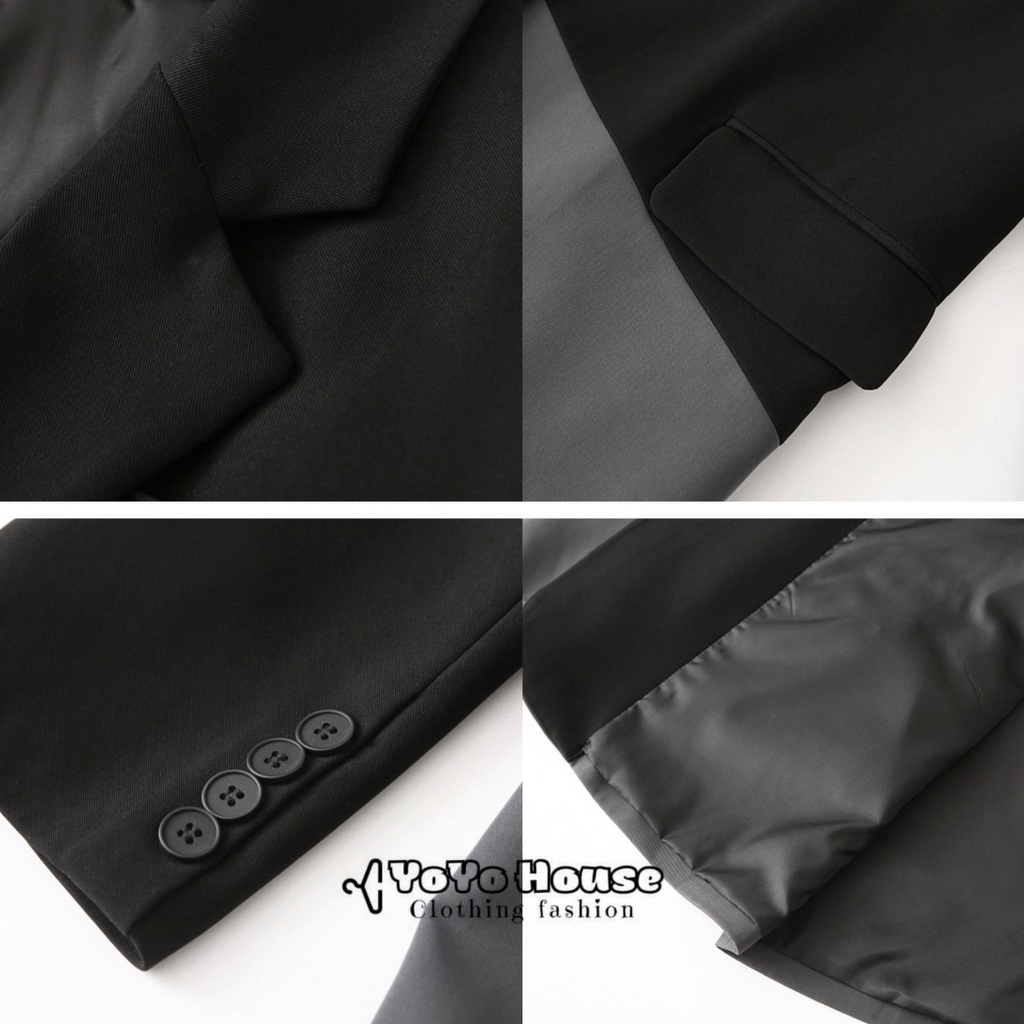 Áo Blazer phối hai màu độc đáo , cá tính , hot trend 2022