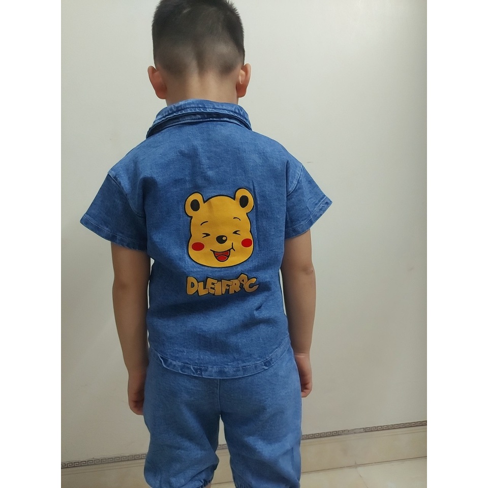 Quần áo bé trai, bộ bò cho bé sét bò in hinh gấu cho bé từ VYVY kids