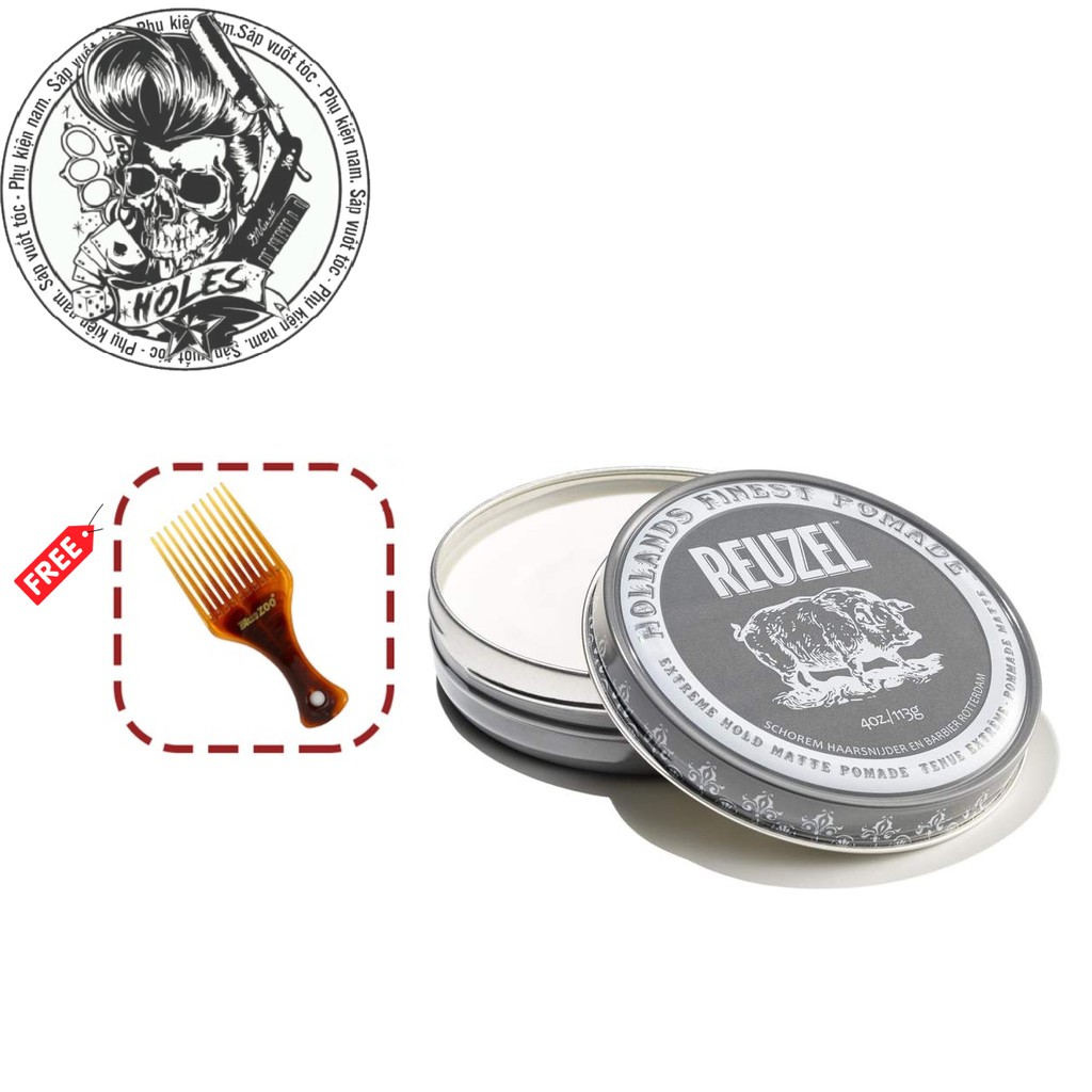 Sáp vuốt tóc Reuzel Extreme Hold Matte Pomade - 113gr