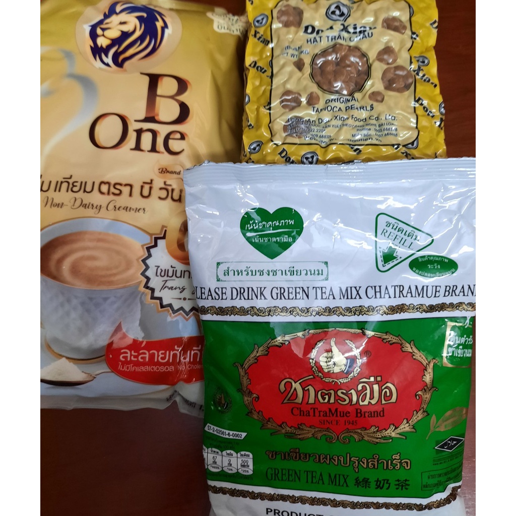 Combo trà sữa Thái Lan gồm 1kg Trân châu +1kg bột sữa béo B-one +Trà (tặng 1 gói rau câu dẻo)