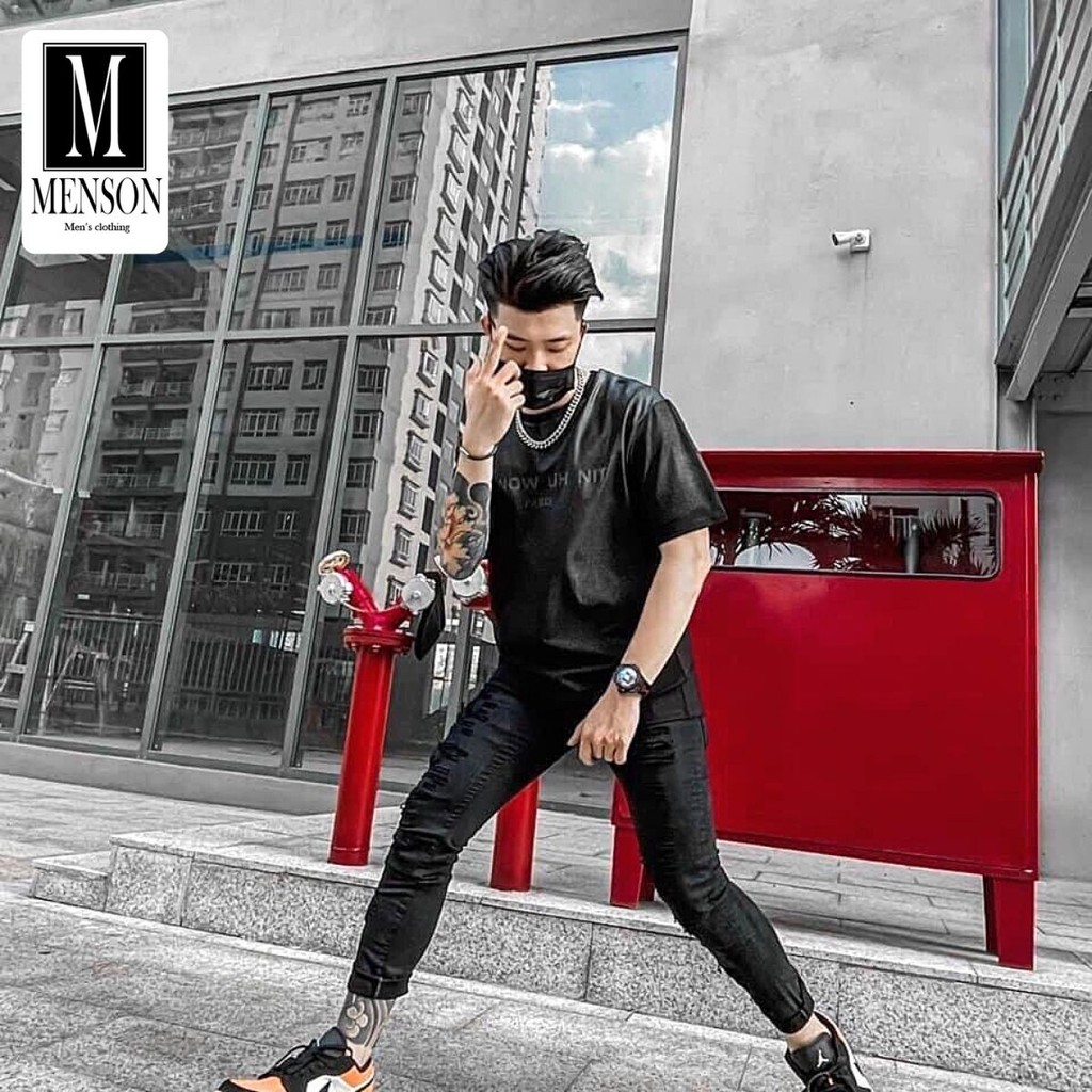 Áo Phông Nam Đính Đá Hàng Hệu Cao Cấp Cổ Tròn ngắn tay - Áo Thun Nam 100% Cotton Chất Mát Mùa Hè MENSON M1151 | BigBuy360 - bigbuy360.vn