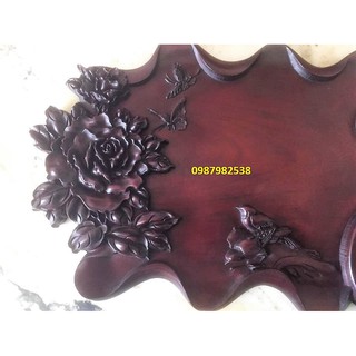 Khay trà gỗ gụ Hoa hồng cổ
