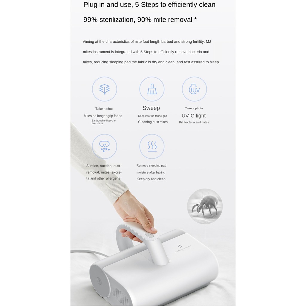 Máy hút bụi diệt khuẩn UV Xiaomi Mijia Mite Removal Instrument Bảo hành 12 tháng