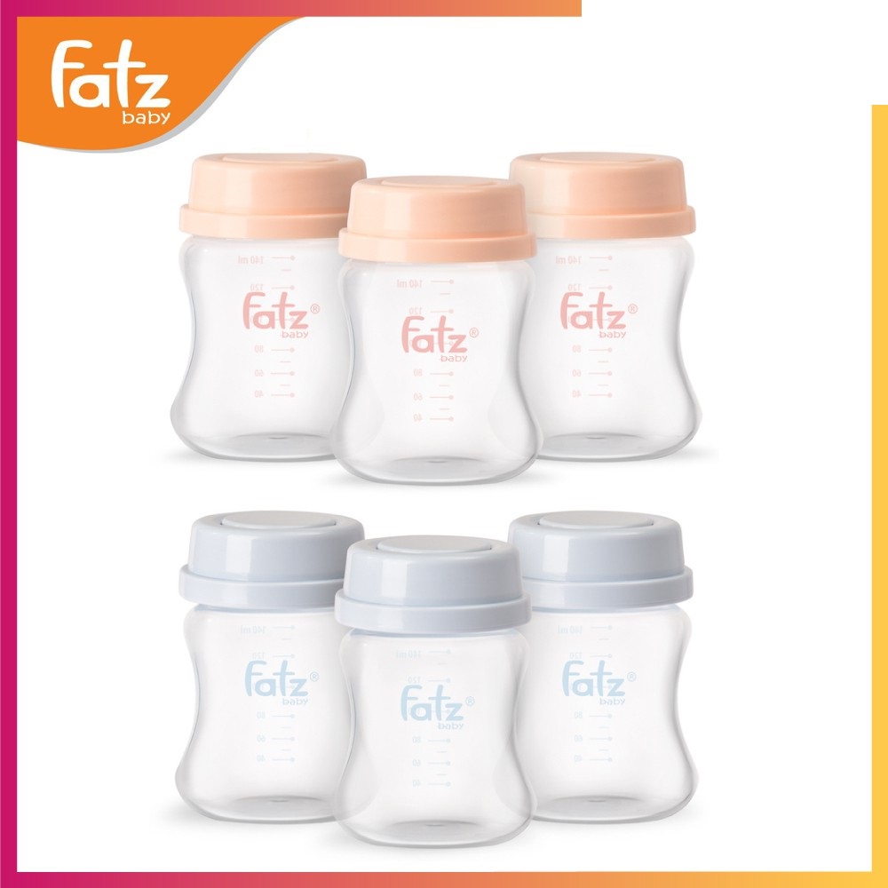 Bộ 3 bình trữ sữa cổ rộng 140ml - 150ml Fatz baby