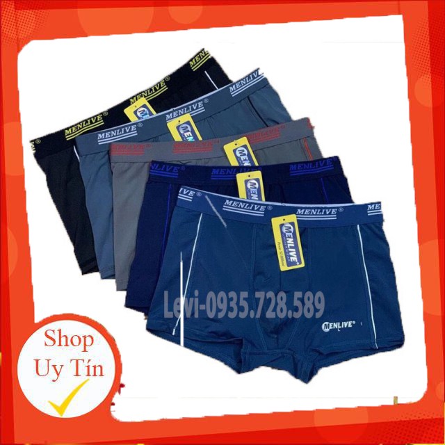 - COmbo 5 quần lót nam đùi Menlive Cao cấp Xuất khẩu- quần sịp nam chất thu