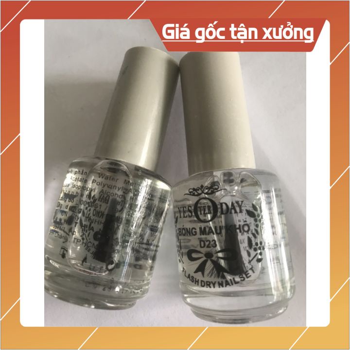 SƠN BÓNG MAU KHÔ - TOPCOAT  15ML NẮP ĐỎ -ĐEN- VÀ BẠC -GIPS CHO LỚP SƠN MÀU BÓNG VÀ SÁNG MÀU HƠN( HÀNG CÔNG TY)