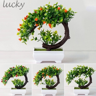Artificial Bonsai Tree Potted Garden Decor With pot Plastic Decoration Party Plants Office Room Fake Home Hotel