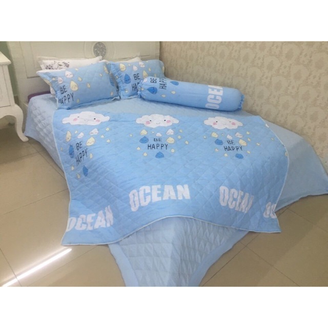 Set Chăn Ga Gối Đũi Trần Bông