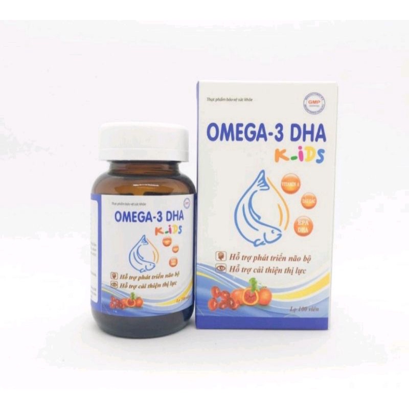 Omega-3 . DHA. cho trẻ em hỗ trợ sự phát triển của não bộ, cải thiện thị lực [Hộp 100 viên]