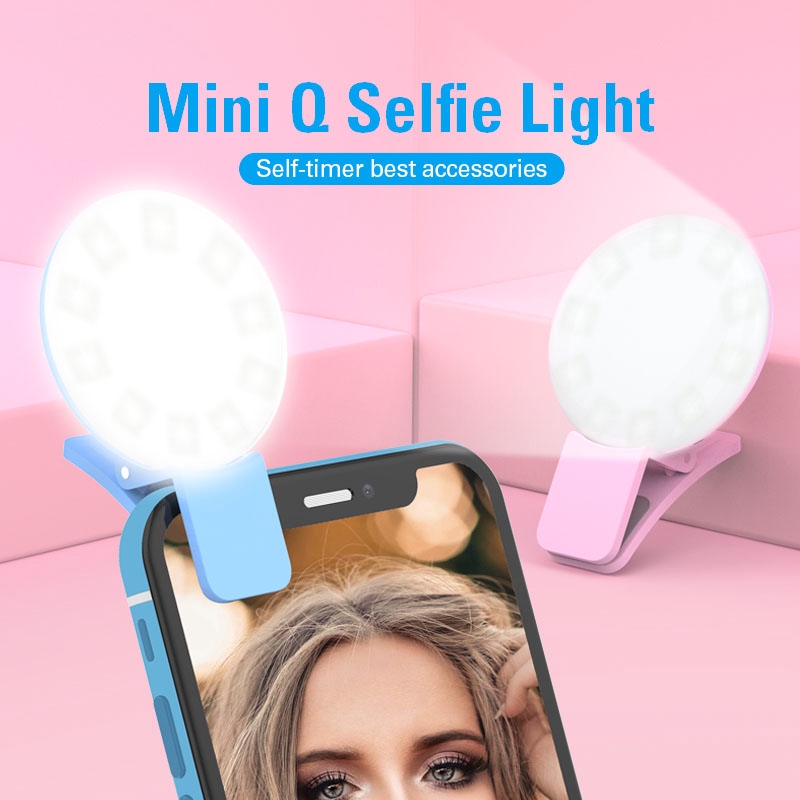 Mini Q LED Selfie Light Portable USB Clip Mobile Phone Photography Fill Light