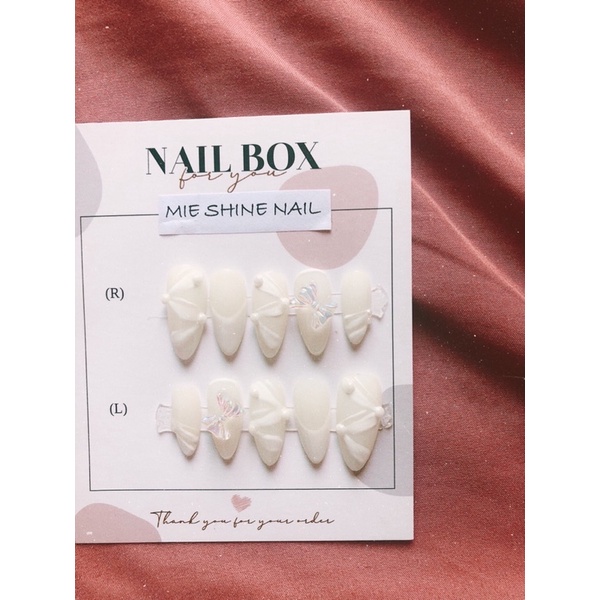 Nailbox thiết kế nail cô dâu nơ xinh mie shine