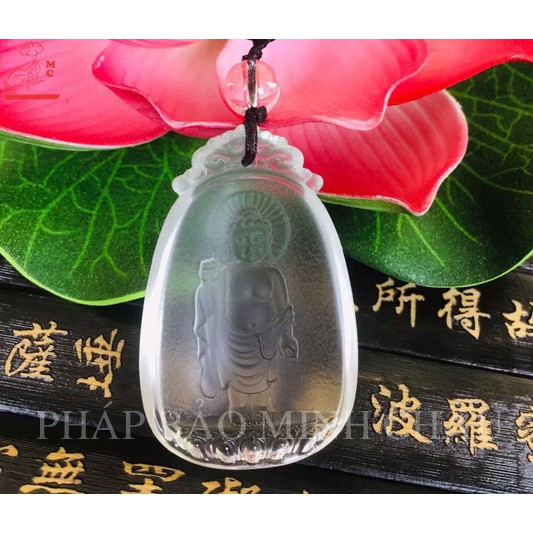 MẶT ĐEO LƯU LY 4.5CM CHƯ PHẬT , BỔN TÔN