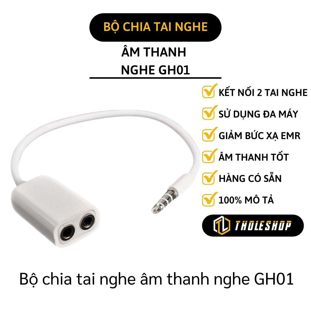 Jack Chia Cổng - Cáp Chia Tai Nghe Và Mic Cho Điện Thoại Và Máy Tính PC 3.5mm 5596