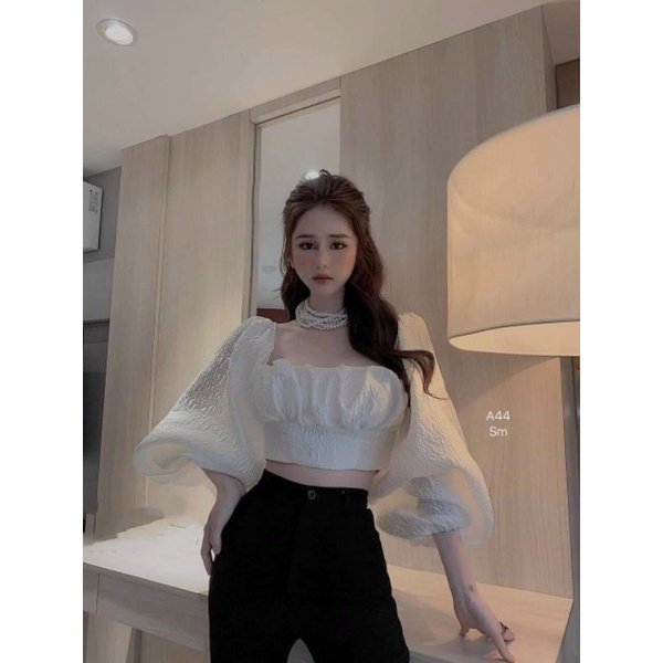 ÁO TIỂU THƯ TAY PHỒNG BUỘC NƠ LƯNG ( có mút)