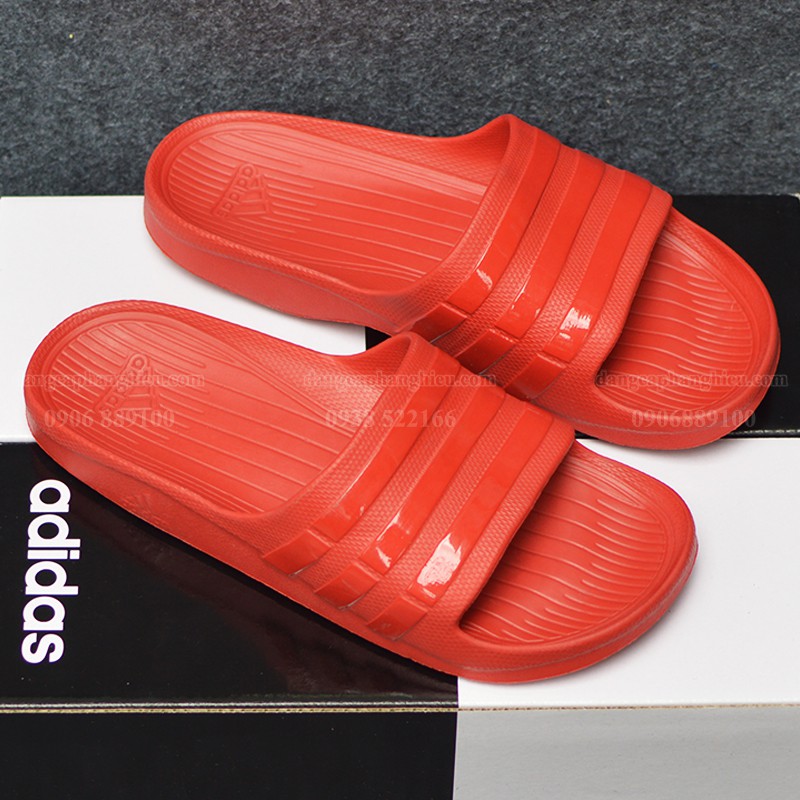 DÉP ADIDAS DURAMO CHÍNH HÃNG MÀU ĐỎ SỌC BÓNG