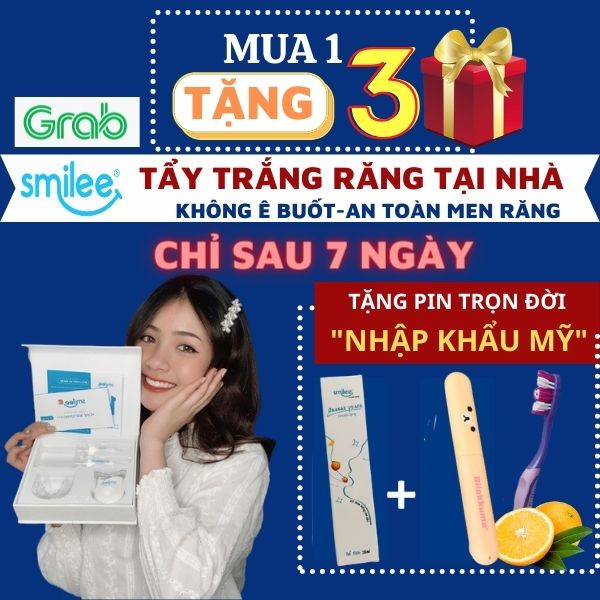 [Tặng 3 quà] Smilee-Máy làm trắng răng, tẩy trắng răng an toàn tại nhà Smilee chỉ 7 ngày, Không Ê Buốt, nhập khẩu Mỹ