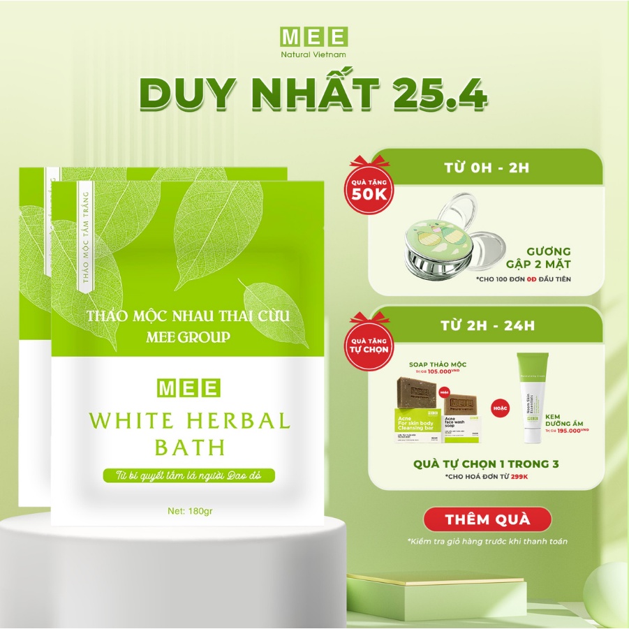 COMBO 2 Tắm Trắng Thảo Mộc Nhau Thai Cừu MEE NATURAL