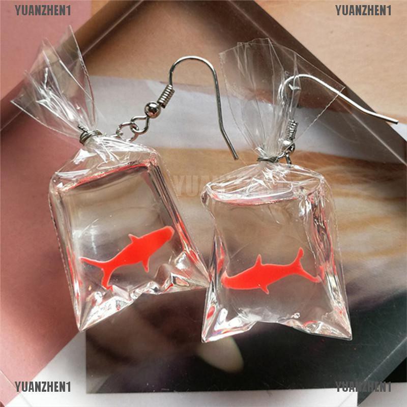 [YUANZHEN1] Khuyên Tai Móc Túi Nước Cá Thủ Công