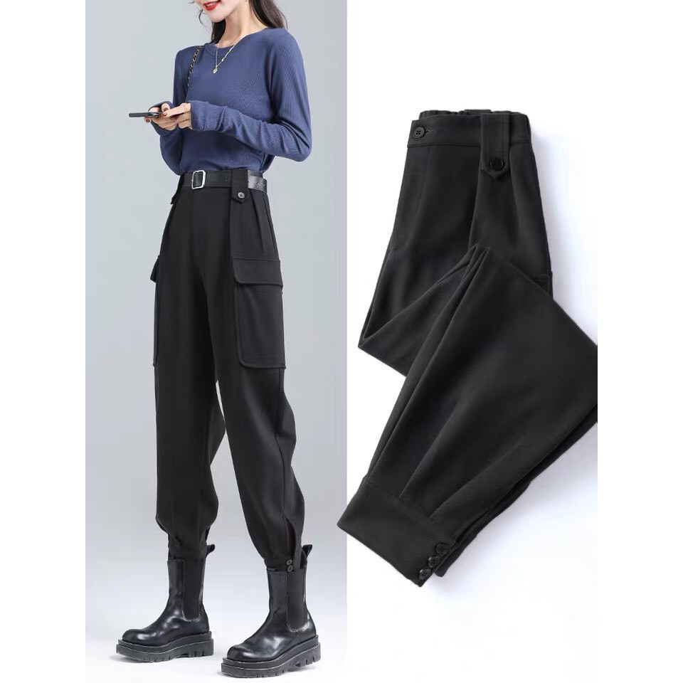 [Mã WASTMAY giảm 15% tối đa 30K đơn 150K] Quần Tây Jogger TÚI HỘP Màu Đen Basic BC154