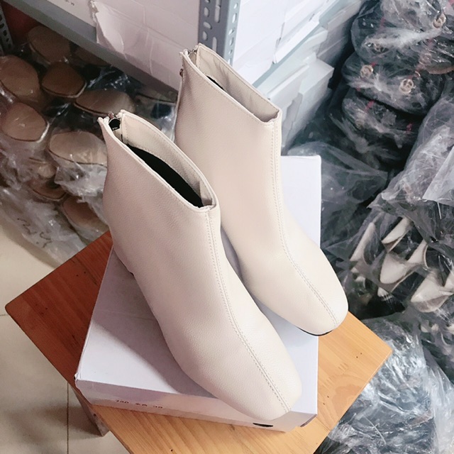 [KÈM ẢNH THẬT] GIÀY BOOTS I BỐT NỮ CAO GÓT DA SẦN KHOÁ SAU GÓT VUÔNG 6p SANG XỊN HÀNG QUẢNG CHÂU CAO CẤP