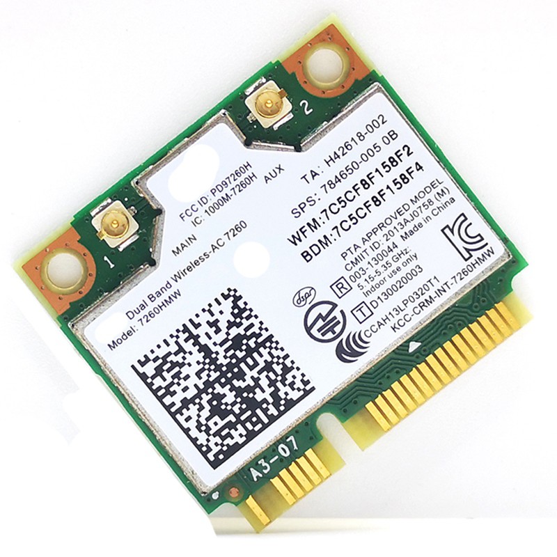 Card Wifi Không Dây Mini Pcie Ac 7260 Pci Express 802.11ac 2x2 Wi-Fi 7260hmw Bluetooth 4.0 | BigBuy360 - bigbuy360.vn