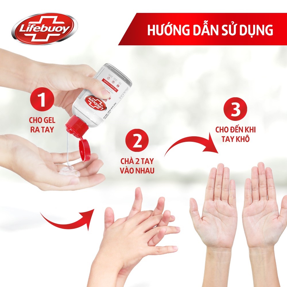 Combo 3 Gel diệt khuẩn tay Lifebuoy Total10 50ml/ chai