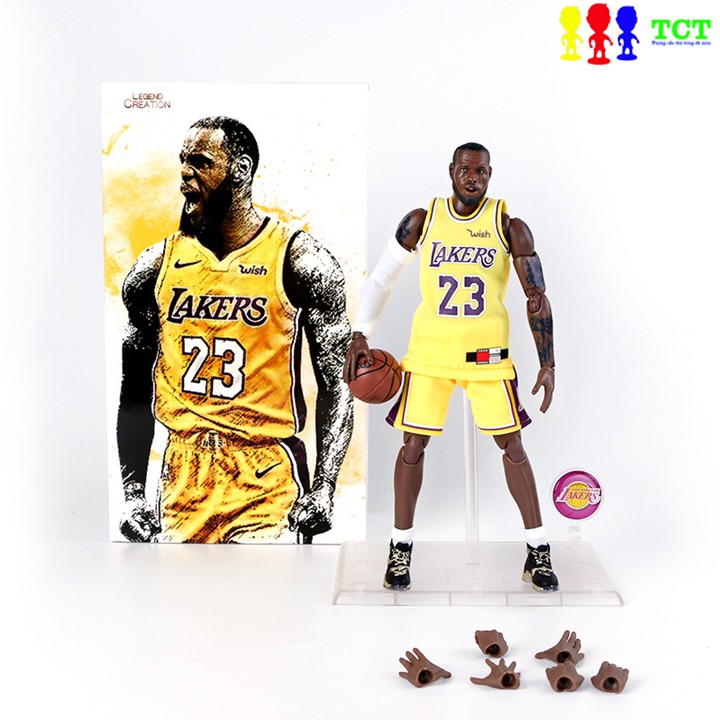 Tượng bóng rổ NBA 21.5cm Lebron James full phụ kiện đi kèm thỏa thức tạo dáng