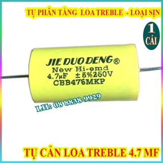1 tụ cản loa trép 4,7mf 250v vàng tròn - tụ loa treble - tụ chống cháy trép - giá 1 chiếc