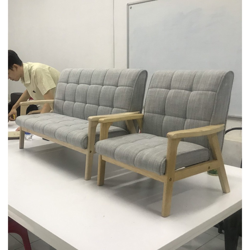 Ghế sofa tay gỗ trẻ em 8010-2P Ghế đôi 88*56 *25cm