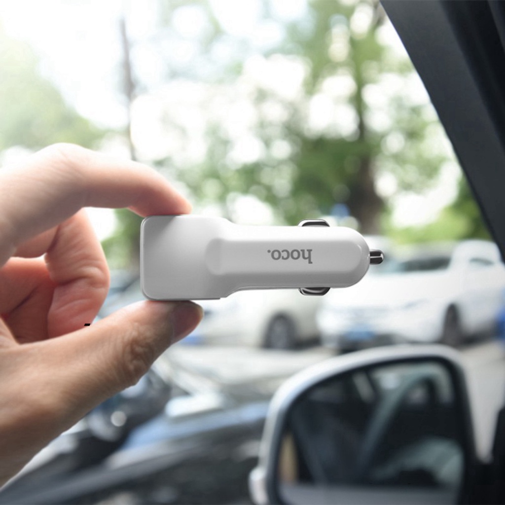 Tẩu ô tô, cóc sạc nhanh điện thoại trên xe hơi cao cấp chính hãng HOCO Z23 12W 2 cổng USB