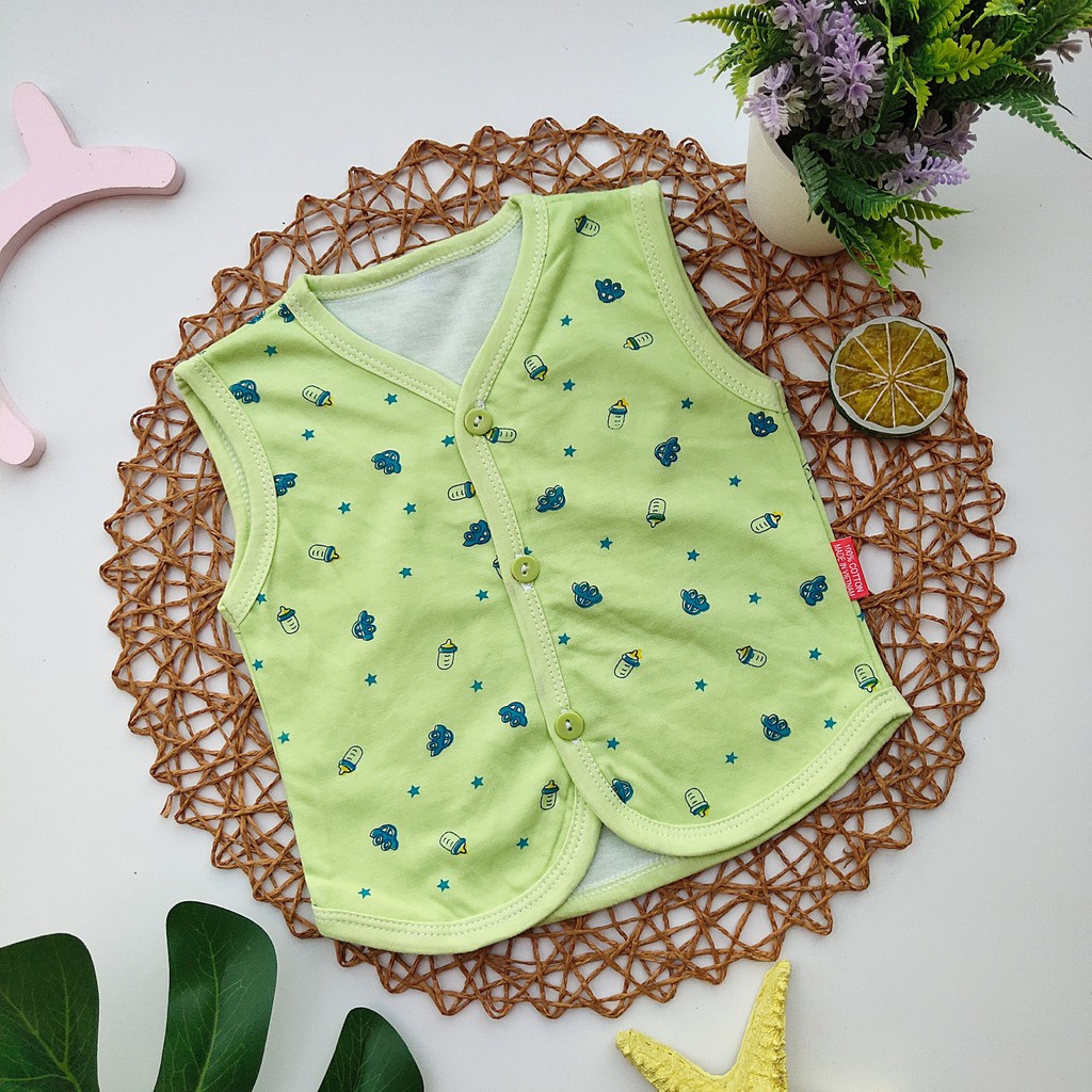 CHÍNH HÃNG MINH ĐỨC ! Áo gile cho bé sơ sinh - áo ghi lê 2 lớp cotton cho bé trai /gái từ 3-13kg - AGL - TK0120