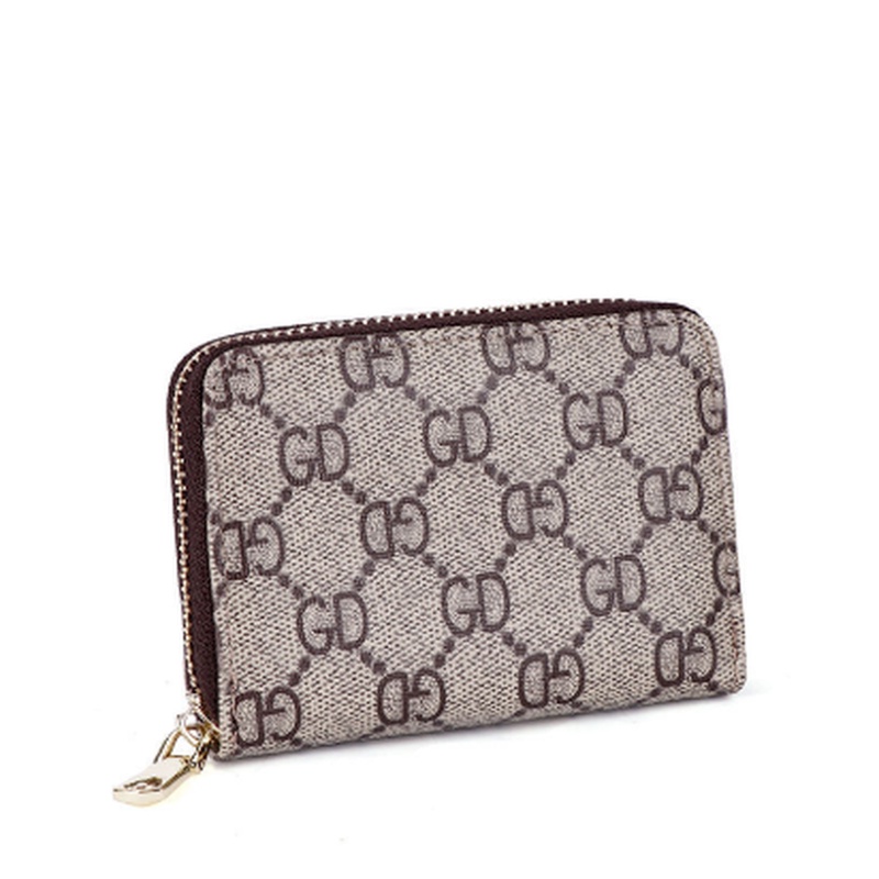 Ví Ngắn Đựng Tiền Xu / Thẻ Có Khóa Kéo In Họa Tiết Đơn Giản Xinh Xắn Ốp