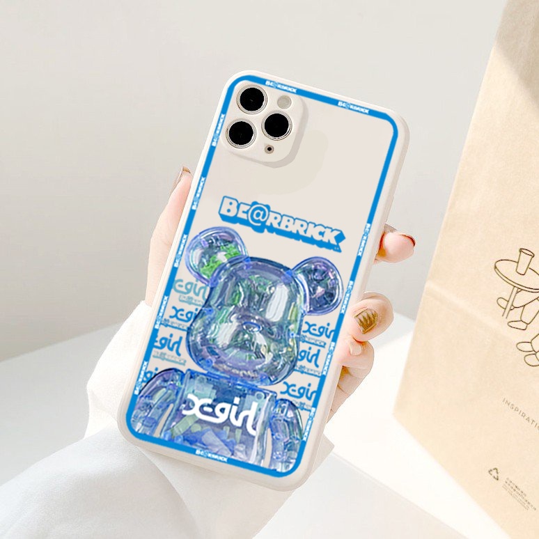 Ốp lưng iphone vuông cạnh ốp iphone hình gấu be@rbrick đủ mã 6/6plus/7plus/8/8plus/x/xr/xs/11/12/pro/max/plus/promax E73
