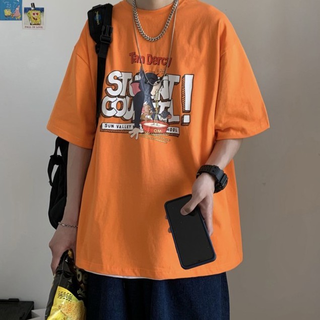 Áo thun ngắn tay dáng rộng cỡ lớn S-8XL 4 màu thời trang mùa hè dành cho nam nữ