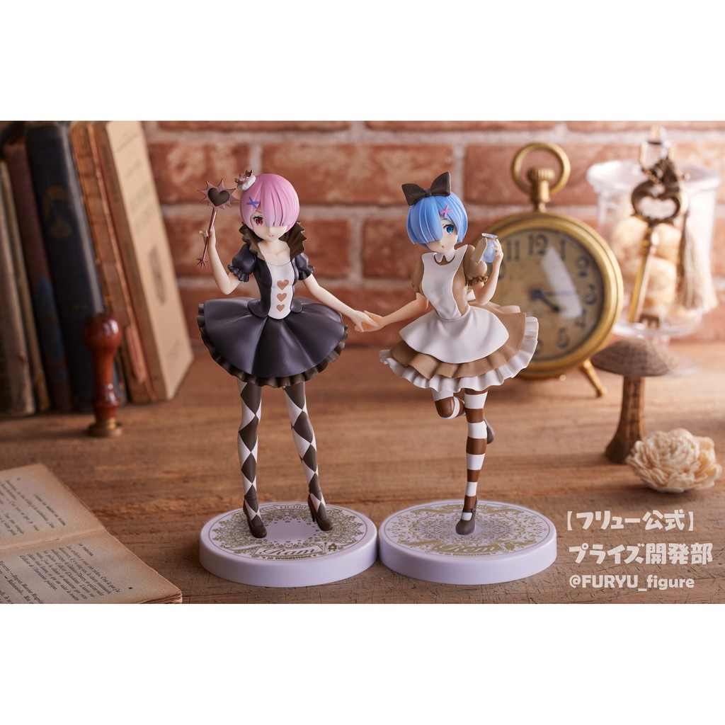 Mô Hình Figure Chính Hãng Anime Re:Zero, Ram &amp; Rem, Super Special Series, In Wonderland, FURYU, Nhật Bản