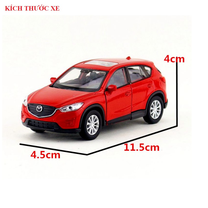 Đồ chơi trẻ em xe ô tô mini Mazda CX5 bằng sắt chạy cót mở được 2 cửa mô hình tỉ lệ 1:36