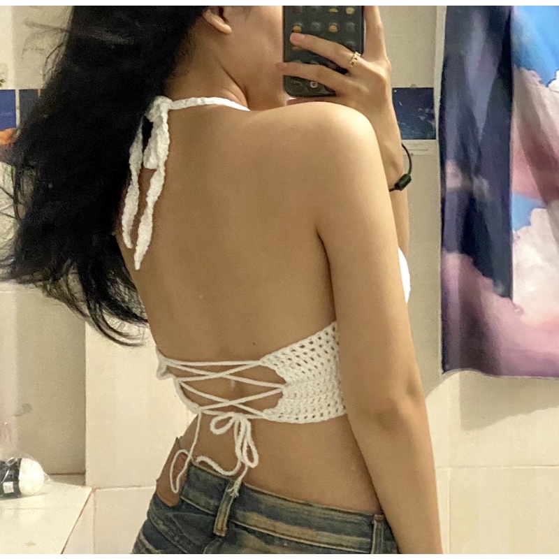 Áo len croptop