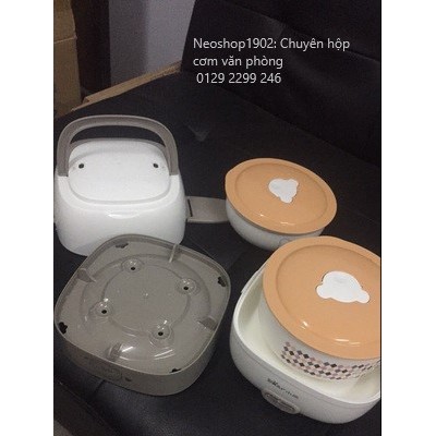 Hộp cơm văn phòng cao cấp lót gốm cách điện kép Bear DFH-S2516 Trắng