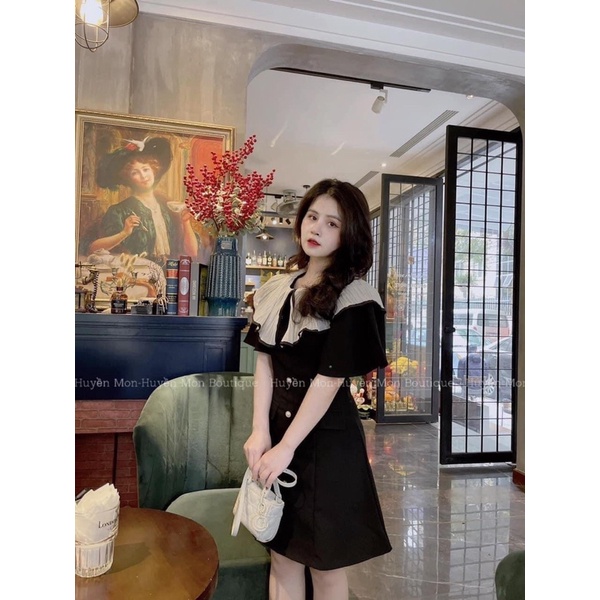 Váy tiểu thư khoá lưng siêu hot, váy đen cổ bèo be ( kèm ảnh và video) | BigBuy360 - bigbuy360.vn