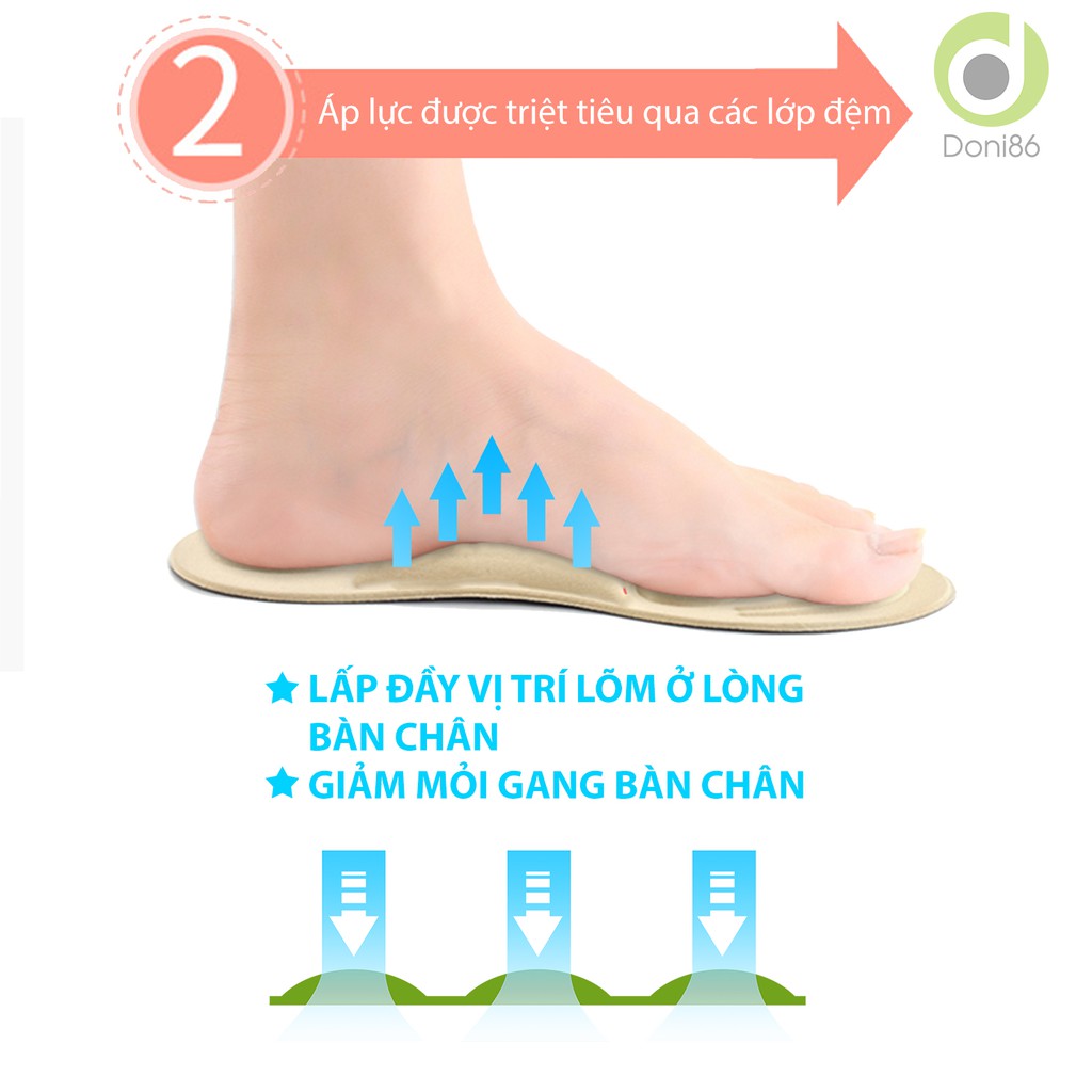Lót giày thể thao đa năng 4D, thiết kế vòm giúp massage và hút mồ hôi chân - Doni86 - PK56