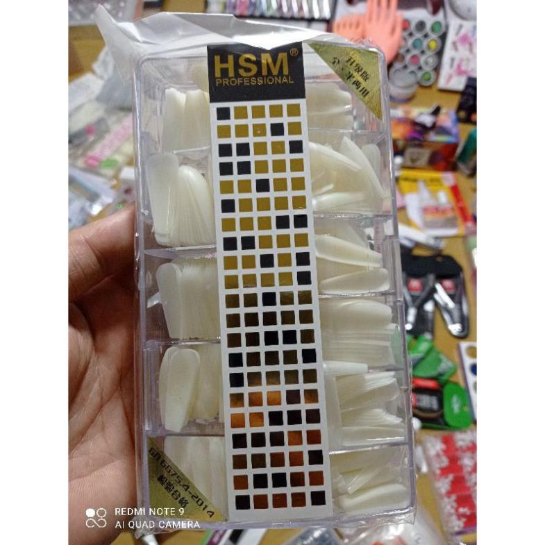 Móng úp phom thang nhám sẵn HSM hộp 600 móng.