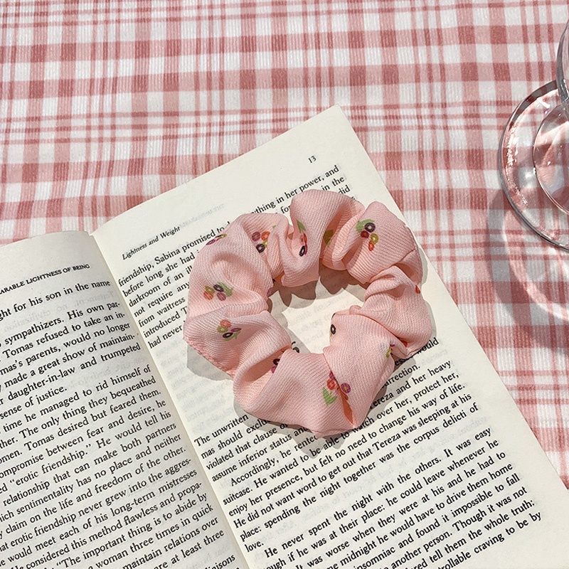 Dây Cột Tóc Co Giãn In Hình Quả Cherry Dễ Thương Cho Nữ