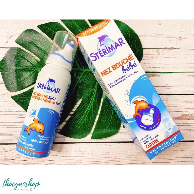 Xịt mũi muối biển cá heo Sterima màu vàng và màu cam 100ml hỗ trợ hệ hô hấp của bé luôn mạnh khoẻ