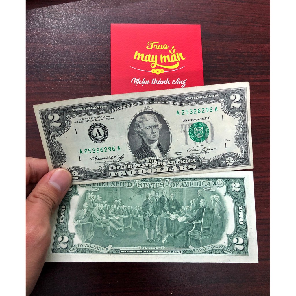 [RẺ VÔ ĐỊCH] tờ 2 Đô 1976 may mắn, sưu tầm tiền cổ, tặng kèm bao lì xì | BigBuy360 - bigbuy360.vn