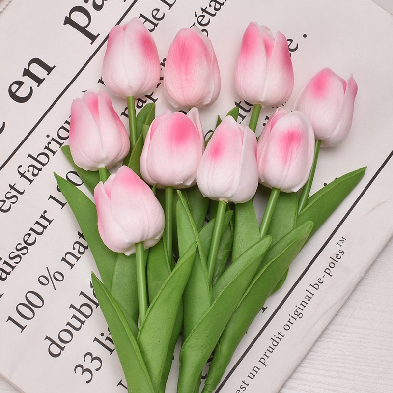 5m Dây Ruy Băng Hoa Tulip Nhân Tạo Trang Trí Bánh Kem Tiệc Cưới DIY