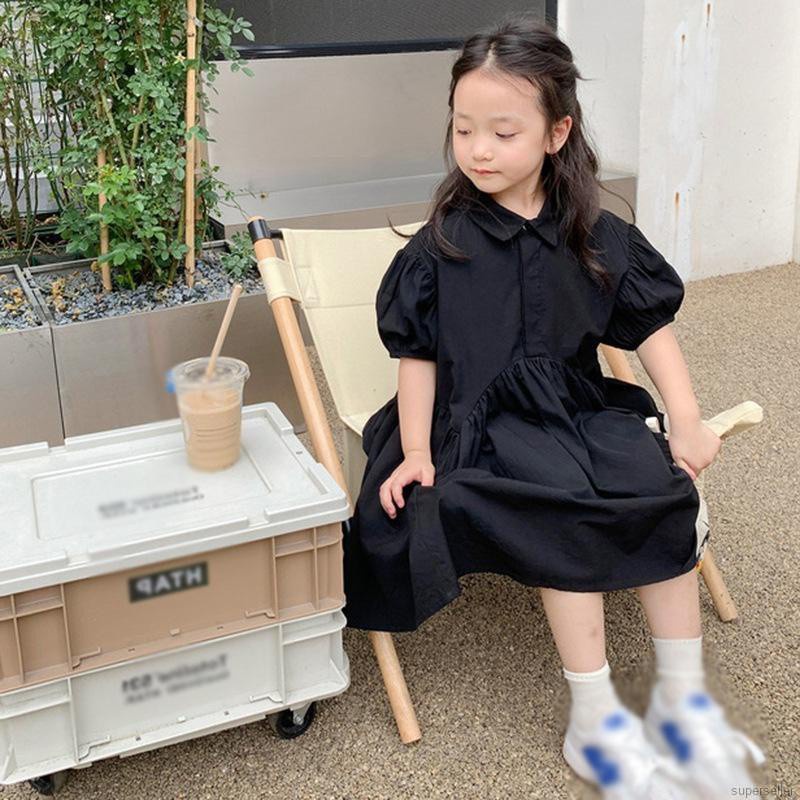 Đầm Búp Bê Tay Phồng Dáng Rộng Kiểu Pháp Thời Trang Mùa Hè Cho Bé 3-8 Tuổi